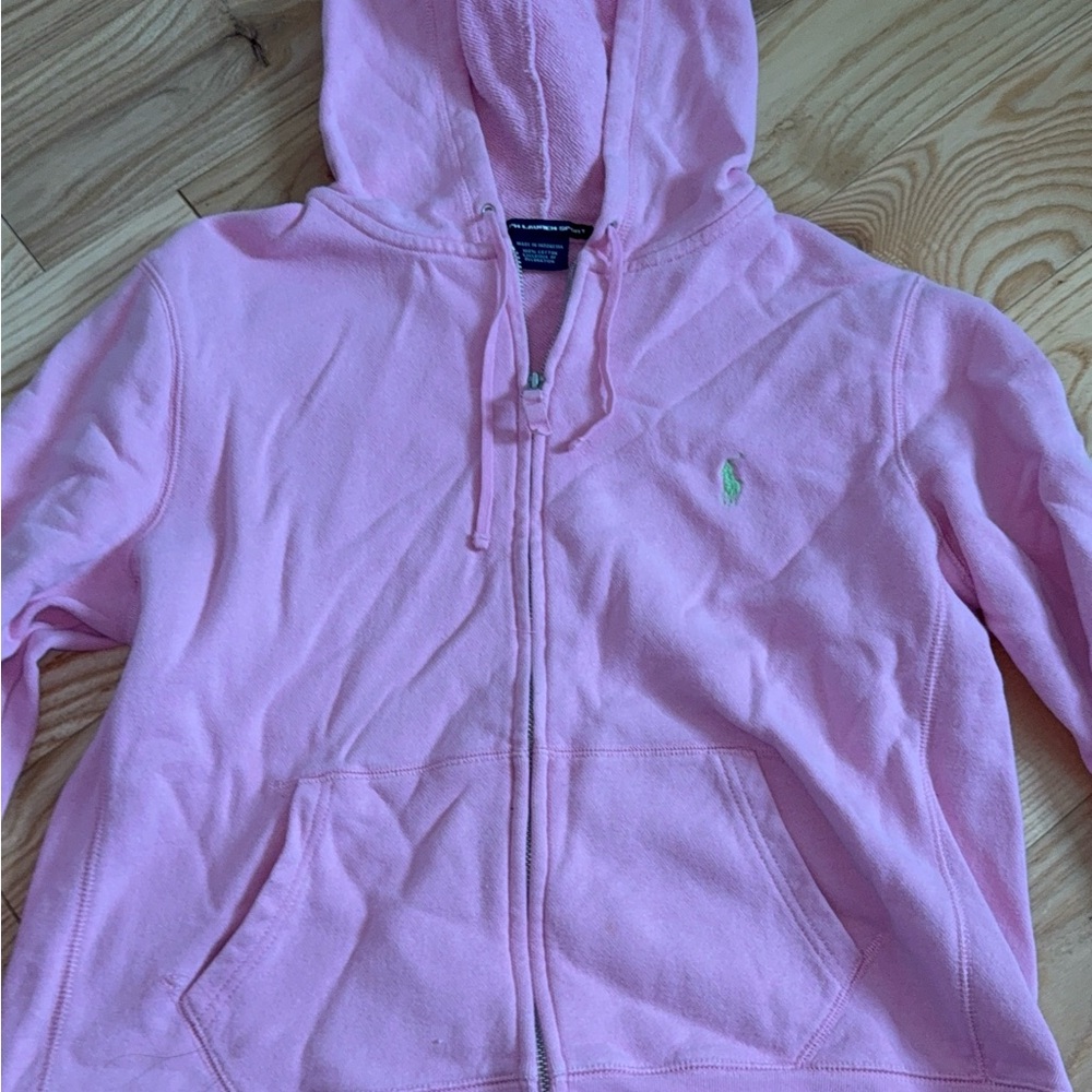 Pink Ralph Lauren Sport Zip Up Hoodie